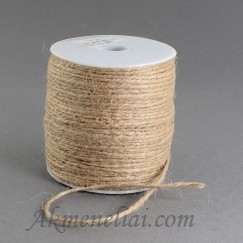 Kanapių virvelė, šviesi ruda, 2mm, 1metras