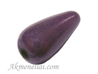 Akrilinis karoliukas, 15x8mm, violetinis, žvilgantis