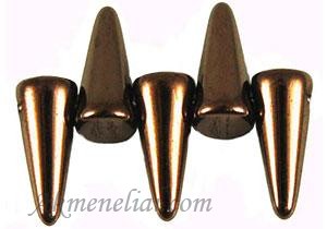 Spike karoliukas, 4x10mm, Dark Bronze 