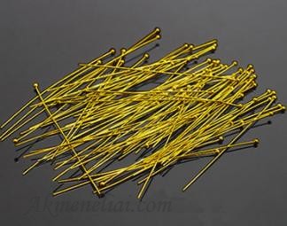 Vinutė su burbulėliu aukso spalvos 70mm x0.7mm,pakuotė 50vnt. 