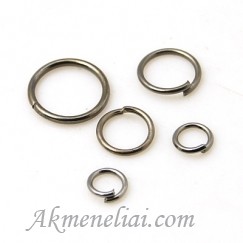 Žiedelis juodo metalo, nelituotas, 4.5mm.pakuotė 20vnt.