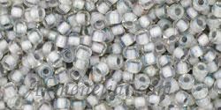Toho biseris TR-11-261 11/0  Inside-Color Rainbow Crystal/Gray Lined