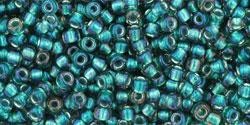 Toho biseris TR-11-270 11/0 Inside color Crystal/Prairie Green Lined