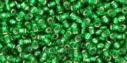 Toho biseris TR-11-27B 11/0 Silver Lined Grass Green 