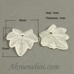 Lapelis akrilinis baltas 15x16mm 