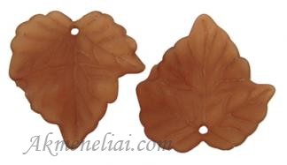 Lapelis akrilinis rudas matinis 24x22,5mm