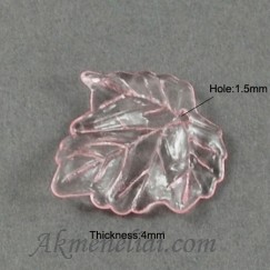 Lapelis akrilinis rožinis skaidrus 24x22,5mm