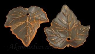 Lapelis akrilinis oranžinis skaidrus 24x22,5mm