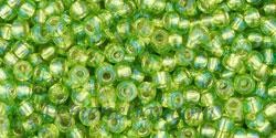 Toho biseris TR-11-2024 11/0 Silver-Lined Rainbow Lime Green 
