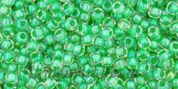 Toho biseris TR-11-184 11/0  Inside-Color Luster Crystal/Spearmint Lined