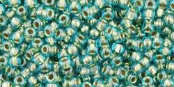 Toho biseris TR-11-284 11/0  Inside-Color Aqua/Gold Lined