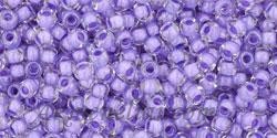 Toho biseris TR-11-966 11/0 Inside-Color Crystal/Purple Lined 