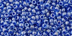 Toho biseris TR-11-1057 11/0 Inside-Color Lt Sapphire/Opaque Dk Blue Lined 
