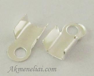 Detalė užbaigimui sidabro spalvos 6x3mm.pakuotė 10vnt.