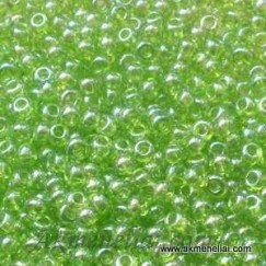 PRECIOSA rocailles. Originali 50 g pakuotė. 10/0 dydis. Šviesus žalias blizgus