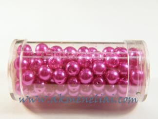 Gutermano perliukai  fuksijų spalva 6mm