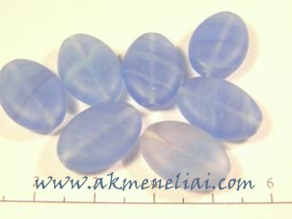 Čekiško stiklo karoliukas ovalas mėlynas 16x11mm