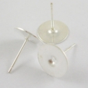 Auskaru kabliukai sidabruoti, lekštelė 6mm 