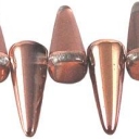 Spike karoliukas, 4x10mm, Apollo Gold- skaidrus rusvas, dengtas auksu