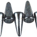 Spike karoliukas, 4x10mm, Hematite