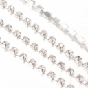 Grandinėlė su Crystals kristalais, metalas sidabro spalvos, akutės 2,6mm