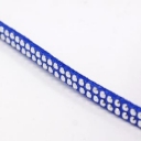 Dirbtinė zomša su aliuminio kniedėm 2-iem eilėm, mėlyna, plotis- 5mm