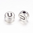 Metaliniai karoliukai-raidė U, 7mm