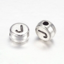 Metaliniai karoliukai-raidė J, 7mm