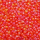 Čekiškas PRECIOSA biseris. Originali 50g pakuotė. 11/0 dydis, oranžiniai vaivorykštiniai