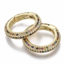 Užsegimas su cirkoniais, paauksuotas 18K auksu, 21x4mm