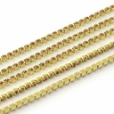 Grandinėlė su Light Colorado Topaz kristalais, metalas aukso spalvos, akutės 2mm