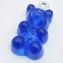 Pakabukas Meškiukas guminukas mėlynas, 20x11mm