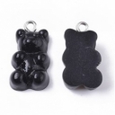 Pakabukas Meškiukas guminukas juodas,31x18mm
