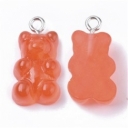 Pakabukas Meškiukas guminukas oranžinis, 31x18mm