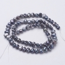Gėlavandeniai perlai, tamsiai pilki, ~5-7x4-5x3-4mm, 76-80vnt/juosta
