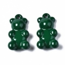 Meškiukas metalinis, žalias, 17.5x9.5x5mm