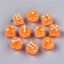 Pakabukas akrilinis Kauliukas oranžinis,  19x19mm