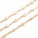 Grandinėlė dengta 18K auksu, grandelė 13.5x5x1.5mm, 1metras