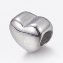 Nerūdijančio plieno karoliukas-Širdelė, 10x11x8mm, skylutė 5mm
