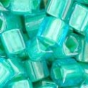 Toho biseris  4mm Cube TC-04-954 Inside-Color Aqua/Lt Jonquil-Lined