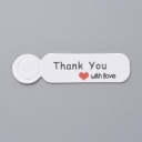 Etiketės baltos, Thank you with love, 13x49.5x0.5mm, pakuotė 100vnt.