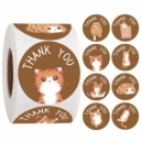 Lipdukai, Katinukas, Thank you, skersmuo 2,5cm pakuotė 500vnt.