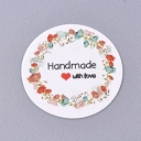 Etiketės baltos, Handmade with love, 30mm , pakuotė 100vnt.