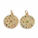 Pakabukas paauksuotas 18K auksu, su cirkoniais,  17x16x2mm