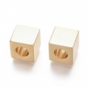 Nerūdijančio plieno 14K paauksuotas karoliukas, 9x9x9mm, pakuotė 2vnt.