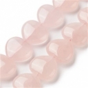 Rožinis kvarcas, širdelė, 24~26x28~28.5x9~12mm, 1vnt.