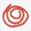 Kristalai rondelė, 3mm, oranžiniai, juosta ~157vnt.