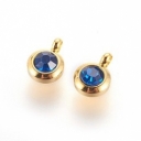 Pakabukas, nerūdijantis plienas, paauksuotas 18K auksu, cobalt spalva,  9.3x6.5x4mm, pakuotė 2vnt.