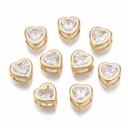Karoliukas intarpas, auksuota 18K, su cirkoniu, 9x8.5x5mm, pakuotė 2 vnt.