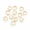 Žiedeliai nerūdijančio plieno paauksuoti 18K auksu, 6x0.8mm, pakuotė 200vnt.